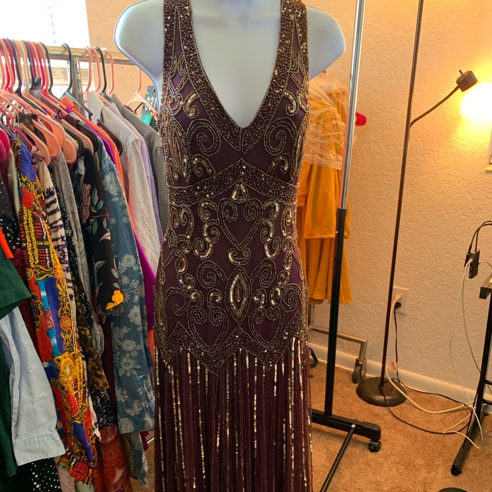 Unique sequin vintage dressDark purple
